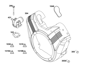 Blower Housing And Air Cleaner Group Diagram and Parts List for 305440-0587-G1 200000 - 399999 Briggs and Stratton Engine